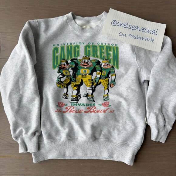 Vintage University of Oregon Ducks Football Sweatshirt 90s Oregon Duck Shirt tee - Picture 1 of 2